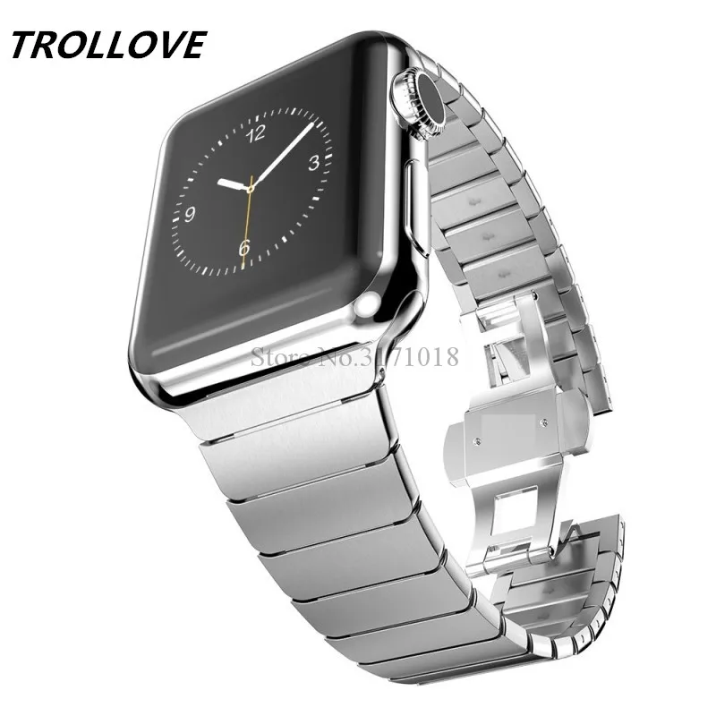 

Luxury Stainless Steel Bracelet for Apple Watch band Butterfly Buckle Metal Strap 38mm/42mm Metal Link Strap Series 3 2 1