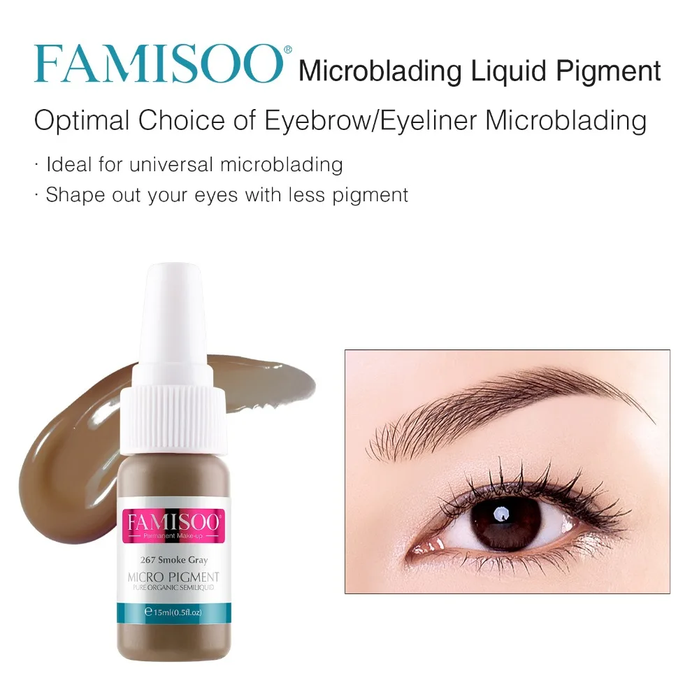 Famisoo 4 шт. бровей лайнер постоянный макияж прочный пигмент Microblading машина красота инструмент чернила эмульсии+ коробка