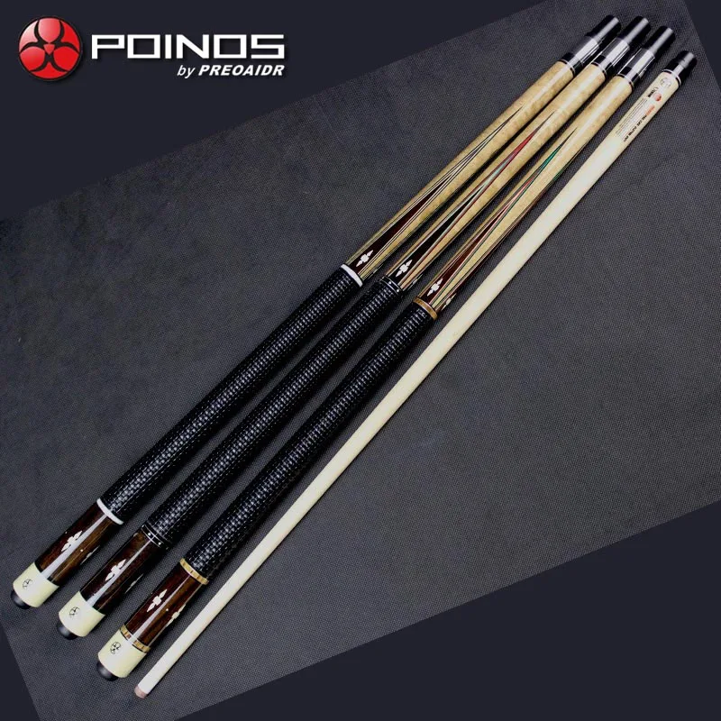 POINOS Handmade DK Billiard Pool Cue Stick 13mm 11.5mm Tips Inlaid and Carved...