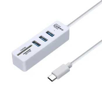 

USB 3.0 Hub Splitter High Speed 2 in 1 Type-C OTG USB 3.0 Hub Splitter Combo 3 Ports & SD/TF Card Reader Drop Shipping 0314#2