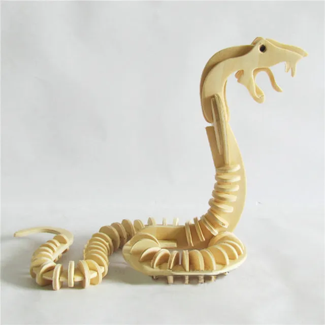 1pc/set Snake Toy DIY 3D Wood Puzzle Toys Cobra Animals Wooden Toy Handmade Learning Educational