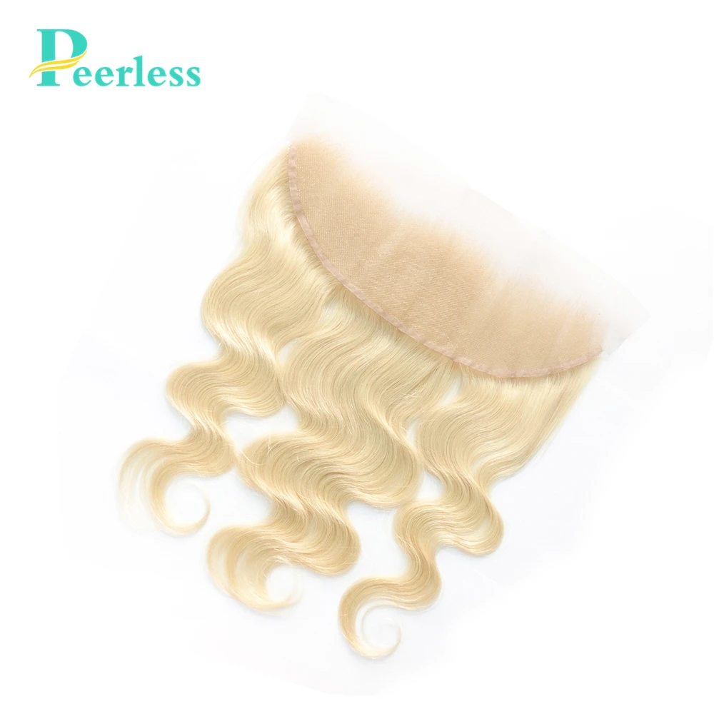 Peerless Virgin Hair 613 блонд швейцарское кружево объемная волна Кружева Фронтальная 13х4