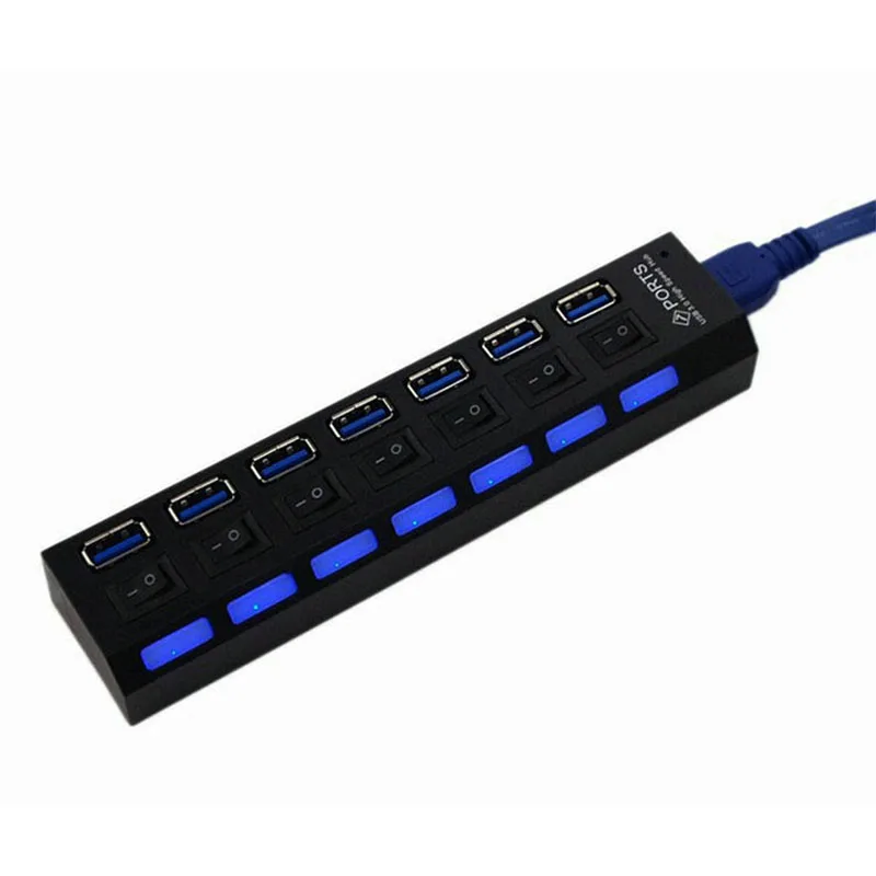 3.0HUB 7-портовый usb-хаб высокоскоростная линия Разветвитель usb перетащить семь концентратор с независимый переключатель мульти-порт