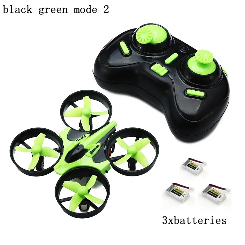 Eachine E010 Мини 2,4G 4CH 6 A xis 3D Безголовый режим функция памяти RC Квадрокоптер RTF прочный RC маленький подарок детские игрушки - Цвет: Green 3battery Mode2