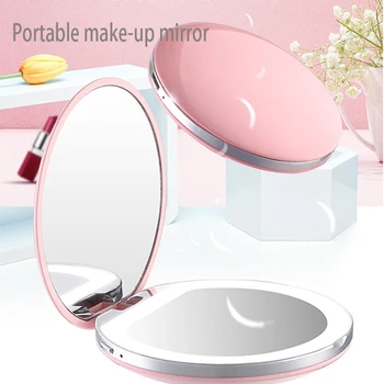 

Portable Pocket Makeup Mirror with LED Light Foldable Vanity Light USB Charging Multi-function Mini Table Lamps Cosmetic Lamp