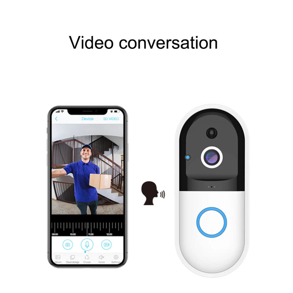 High Wireless Smart Video Doorbell WiFi Intercom Doorbell Camera APP Control Bell Night Vision LHY Sale
