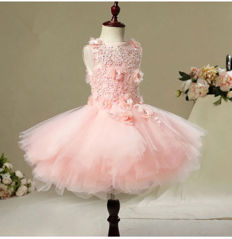 Vestidos para o Casamento Vestido de Festa de Formatura Glizt Longo Trailing Flor Meninas Rosa Tutu Floral Crianças Pageant Vestido Primeiro Comunhão 10 o casamento rosa tutu floral crianças pageant