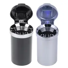 Автомобильная Пепельница Переносная Пепельница для держатель сигареты для автомобиля цилиндрический держатель светодиодный светильник автомобильный мусорный бак