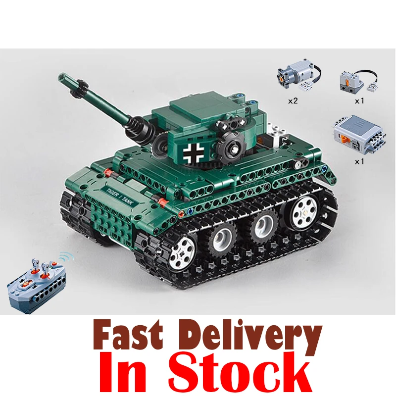 

Military Weapons Technic Creator 51018 313PCS RC Tiger 1 Tank Building Blocks Bricks tamiya toys for children gifts brinquedos