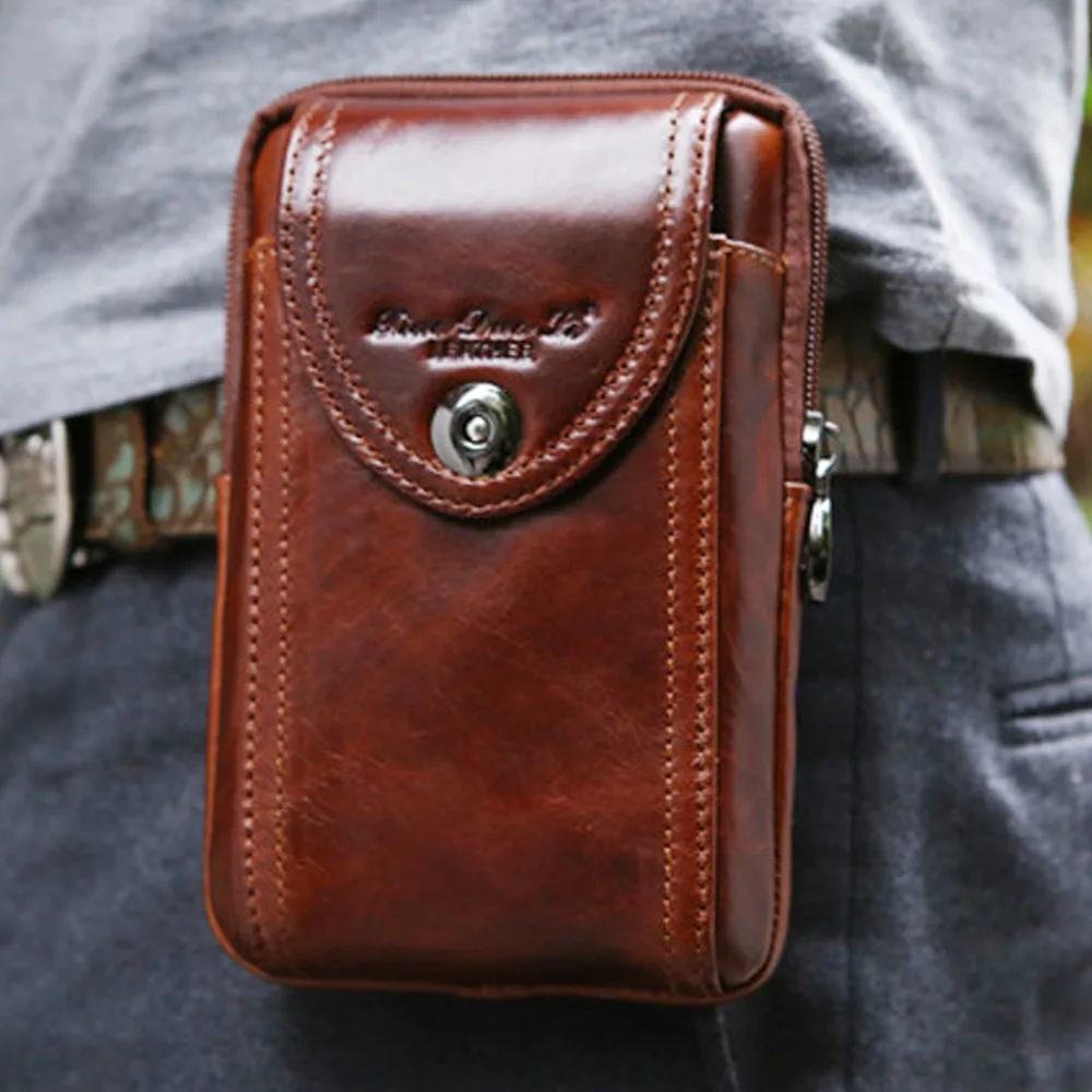 0 : Buy New Men&#39;s Genuine Leather Cowhide Vintage Belt Pouch Purse Fanny Pack Waist ...