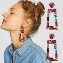 Веер модные ZA акриловые богемные серьги для женщин большие Черепаховые ацетатные винтажные леопардовые серьги ювелирные изделия Brincos