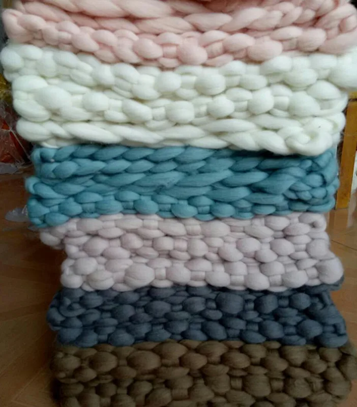 Fai Da Te Merino Neonato Bambina Bambino Coperta 34x45 Cm