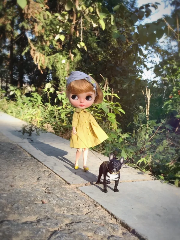 1 шт. симпатичный миниатюрный кукольный домик модель бульдога для 1/6 Blyth Barbies