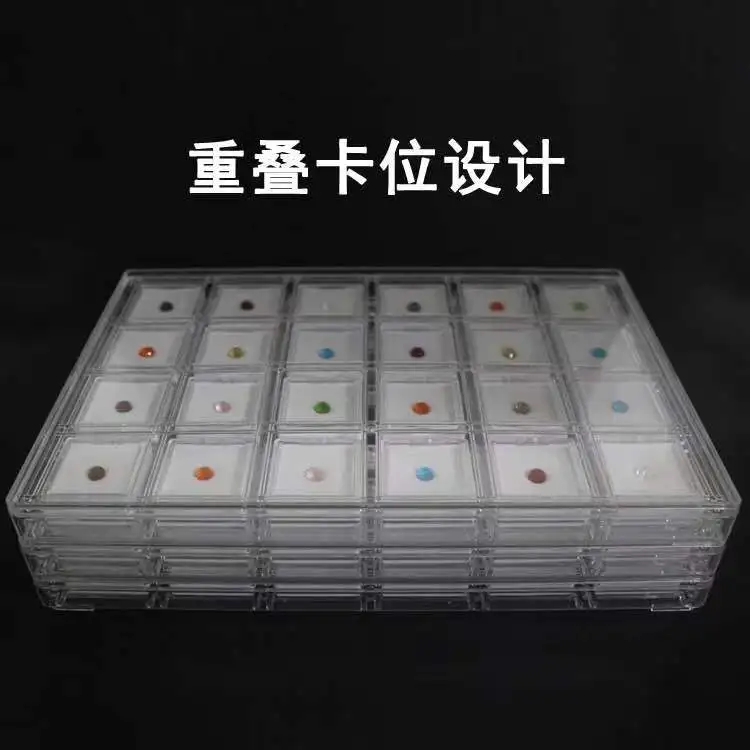 

Acrylic Transparent Jewelry Box Pendant Bracelet Jewelry Display Dust Box 24 grid