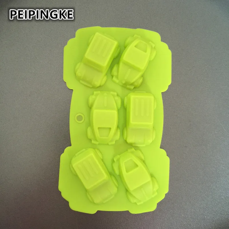 

High Quality 6 car shaped silicone cake mold chocolate mold DIY ice cube tray hand make soap mold 17.3*10.2*2cm