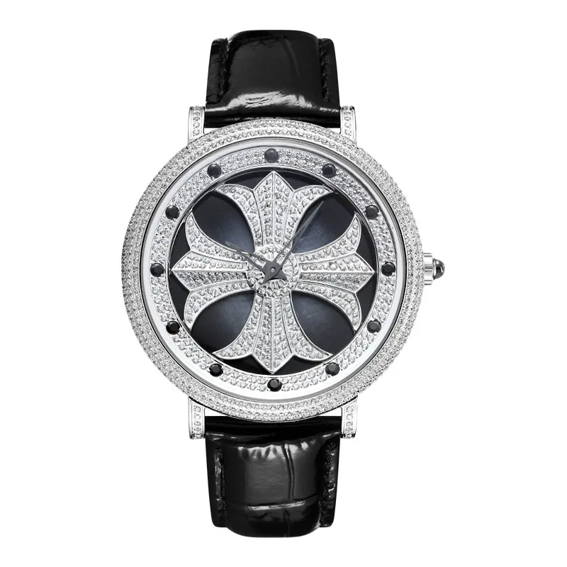 

When The Quartz Rotates, The Fashion Is Neutral. The star Is Full Of 5A Cut Zircon. The Large Dial Is For Men And Women.