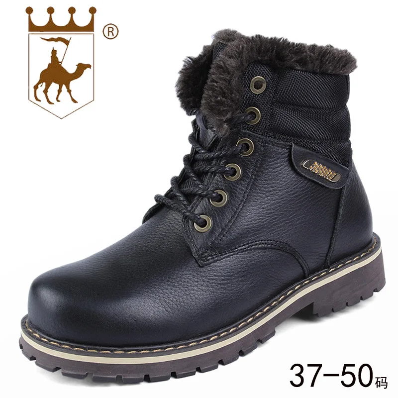 

BACKCAMEL Cowhide Men's Martin Boots Large Size 37-50 High Leather Warm Snow Boots Wear-resistant Non-slip Footwear Wholesale