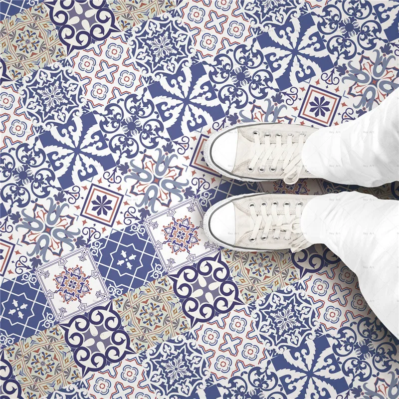 10 Pieces/Set Creative DIY Ground Tiles Stickers Pattern for Room Stairs Decoration Floor Wall Sticker