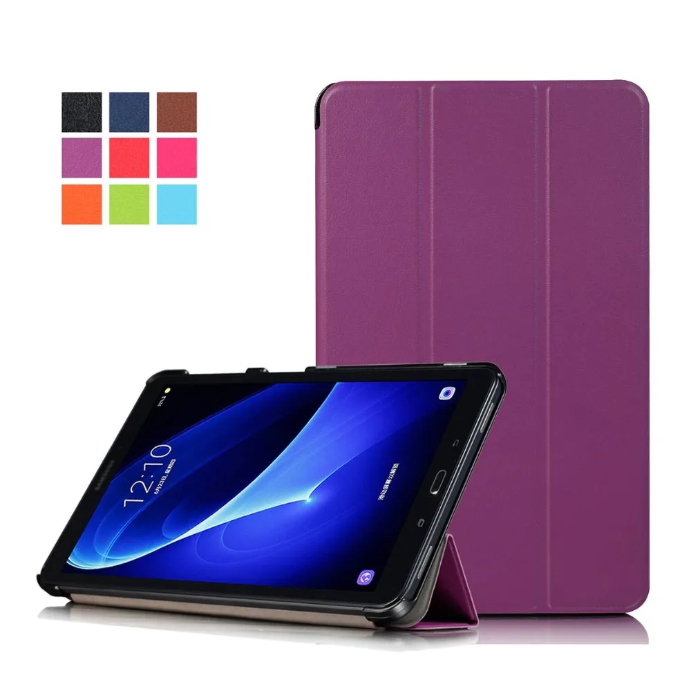 

Super Slim Cover with Rubberized back For Samsung Galaxy TAB A10.1 T580N/T585C Smart Feature Built-in magnet for s/w UP+gifts