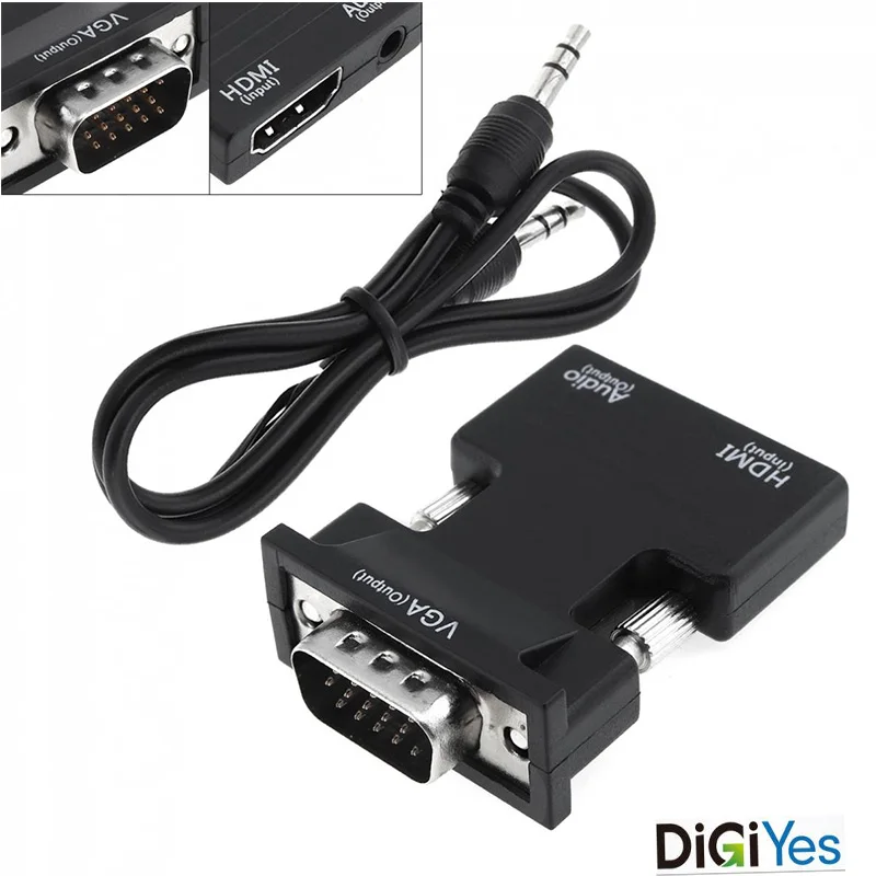 

HDMI to VGA Adapter Digital To Analog Audio Video Converter Cable for PC Laptop TV Box Projector Devices for Laptops / Phones