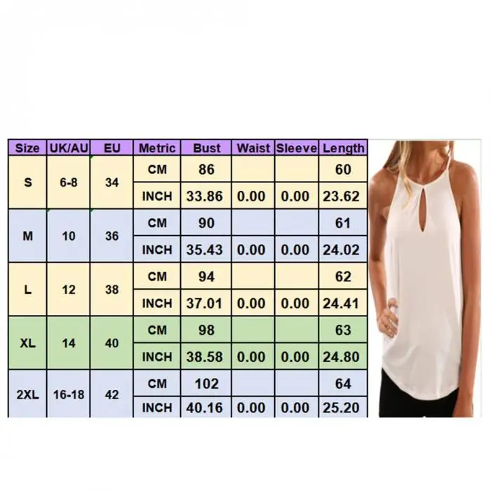 Women Sleeveless Sling Solid Color Vest Casual Loose Summer Party Tops XRQ88