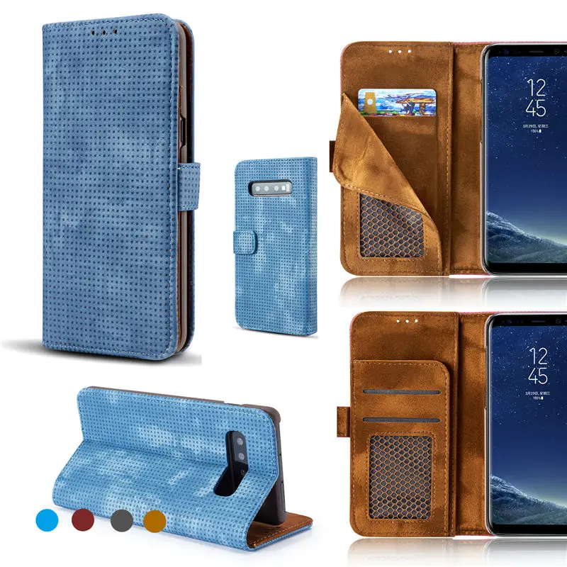 Дышащий винтажный кожаный флип-чехол для Samsung Galaxy S10 S8 S9 Plus S10e S7 edge Note 9 8 A8 A6 J6 A7 2018