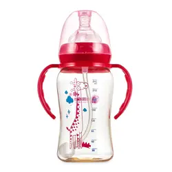 240 мл детское грудное молоко Кормление Соска молочная бутылка PP BPA БЕСПЛАТНО Младенческая кормящая ручка Обучающие бутылки с широким