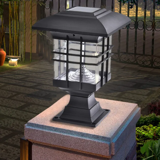 1Pc Waterproof LED Solar Pillar Wall Lamp LED Outdoor Solar Lights Stigma Light Villas Garden