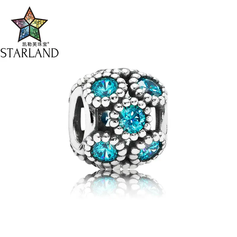 

2018 New summer jewelry 925 Sterling Silver Charm Studded Lights Charm Beads Fits Original brand Bracelets