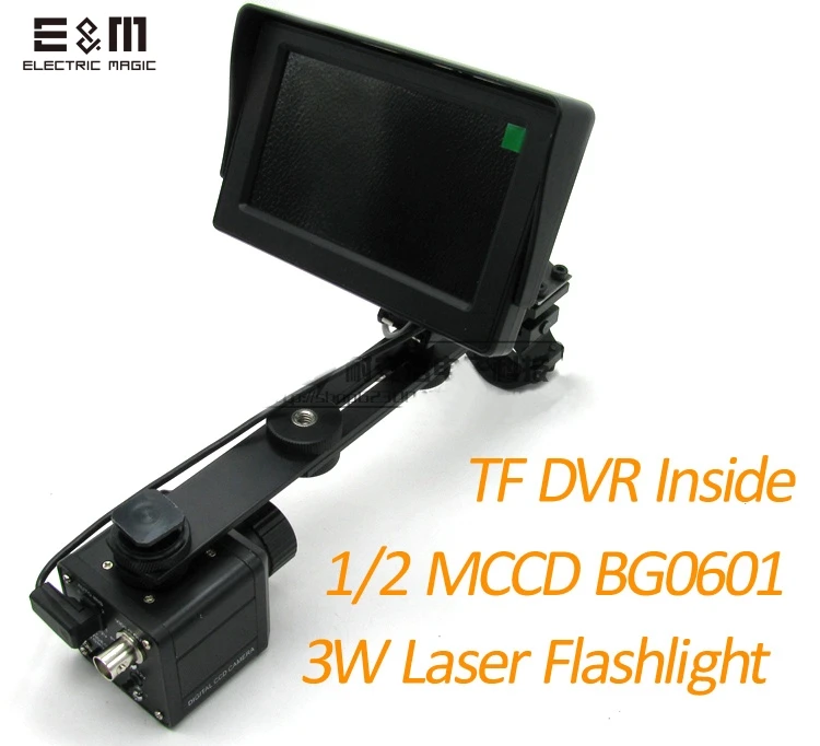 E&ampM Hunting Camera Infrared Digital Night Vision DVR Recorder 3W Laser Flashlight 4.3 Display Monocular Goggles