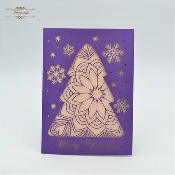 

Mery Christmas snow and tree laser invitation Christmas card