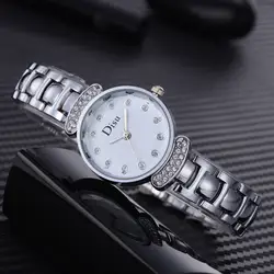 DISU горячее предложение, новые модные часы, женские часы с металлическим ремешком, браслет со стразами, изысканные маленькие женские часы с