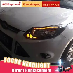 2 шт Светодиодный фар для Ford Focus 2012-2014 светодиодный огни автомобиля глаза ангела xenon HID комплект протовотуманная подсветка Габаритные огни