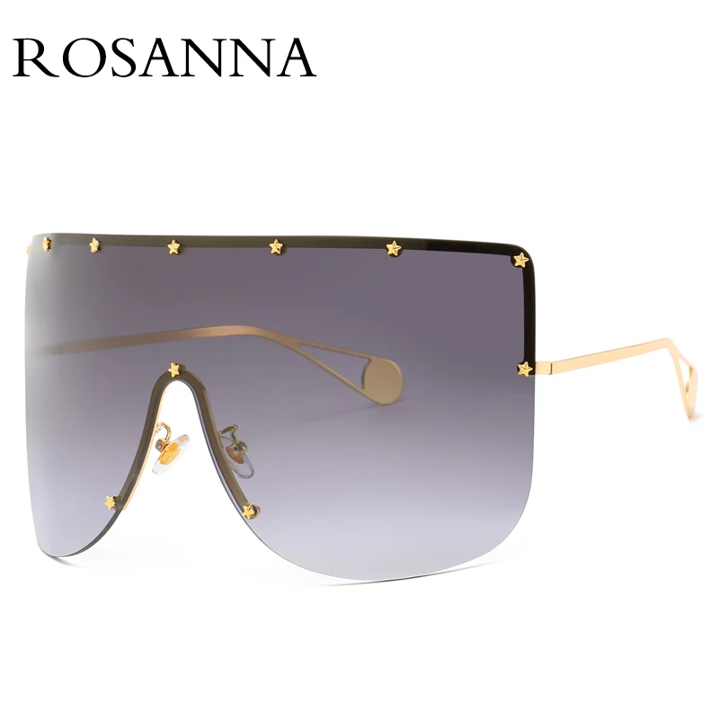 Tanie ROSANNA Vintage tarcza Visor maska okulary kobiety mężczyźni 2018 ponadgabarytowych okulary wiatroszczelne One Peice duże oprawki gogle okulary