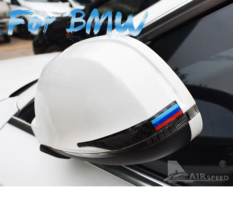 Carbon Fiber Car Rearview Mirror Stickers Anti-collision Strips B-pillar for BMW E90 E60 F30 F34 F10 F20 X1 X3 X4 X5 X6 (1)