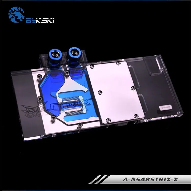 ^Cheap BYKSKI Water Block use for ASUS ROG STRIX RX590 / RX480-O8G-GAMING / RX470Video Card Full Cover Graphics Card Copper Block RGB
