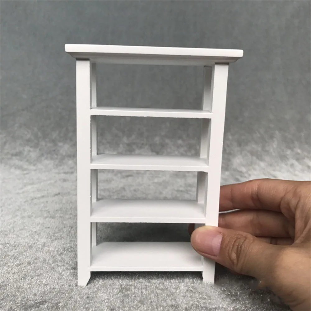 

1/12 Dollhouse Miniature Accessories Mini Wooden Flower Pot Rack Storage Shelf Simulation Furniture Toys for Doll House Decor
