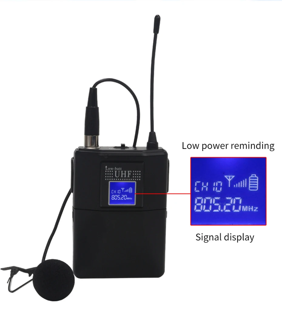 UHF двухсторонний цифровой UHF беспроводной микрофон с 2 передатчиками, 2 наушниками, 1 приемником, расстояние 120 м для караоке и речи