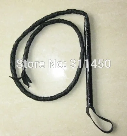 6-Foot Black Bull Whip - Gothic Ringmaster Style For Western Cowboy Costume, LARP, Rodeo