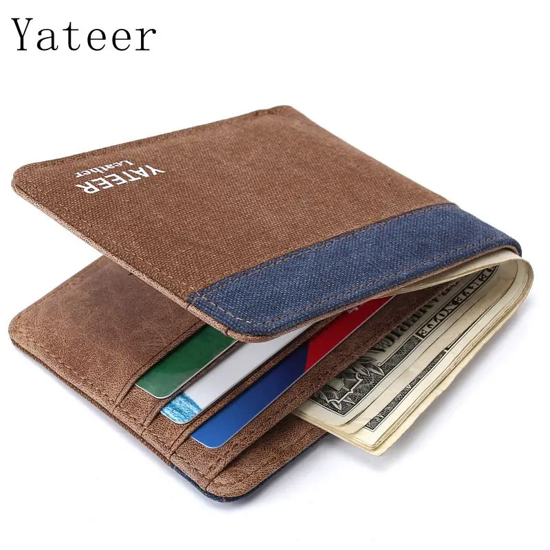 

Yateer New MenWallet Card Package Wholesale Canvas Wallet Ultra Thin High Capacity Wallet Letter Business Men's Wallet Selling