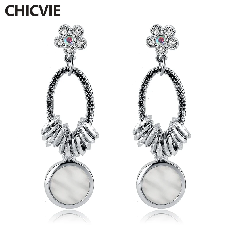 

CHICVIE Silver Color New High Quality Fashion Jewelry Newest Design Plating Drop Earring Charm Earring Jewel Earrings SER170011