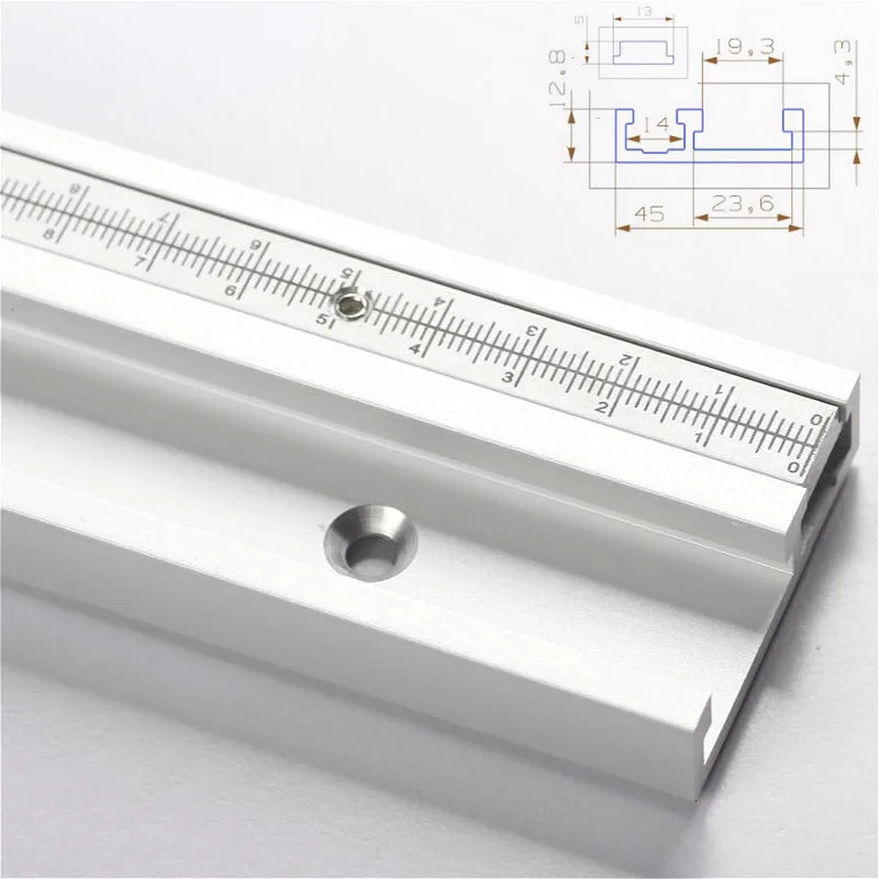 800 мм t-треки из алюминиевого сплава со шкалой и торцовочной дорожкой стоп и Т-образной пазы Торцовочная рейка фрезерный станок Настольная пила Деревообработка DIY