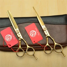 2 шт. 6 ''17,5 см фиолетовый дракон 440C профессиональные человеческие волосы Парикмахерские ножницы для резки филировочные ножницы Z1020