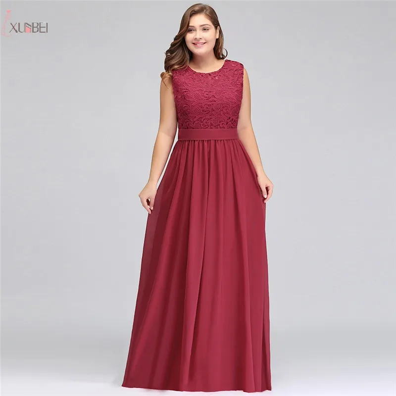

Sexy Elegant Burgundy Pink Chiffon Long Prom Dresses 2019 Plus Size Lace Applique Prom Gown Gala Dress