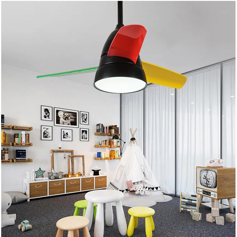 Us 260 0 Ceiling Fans Lights For Home Creative Hotel Bar Simple Dimming Fixtures Remote Control Contemporary Ceiling Fan With Lamp In Ceiling Lights