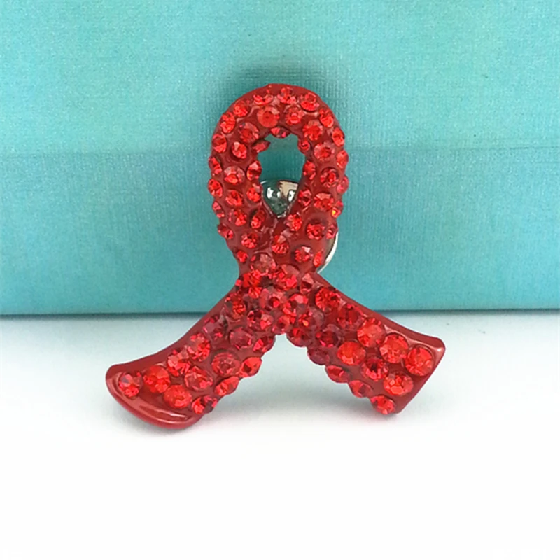 Мужская/Женская/Мужская брошь из цинкового сплава с красной лентой|red ribbon brooch|women