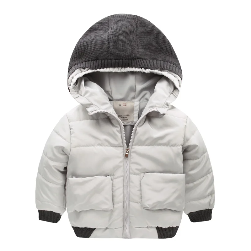 2016 new winter coat zipper Boy Hat padded jacket jacket kids children baby U5653