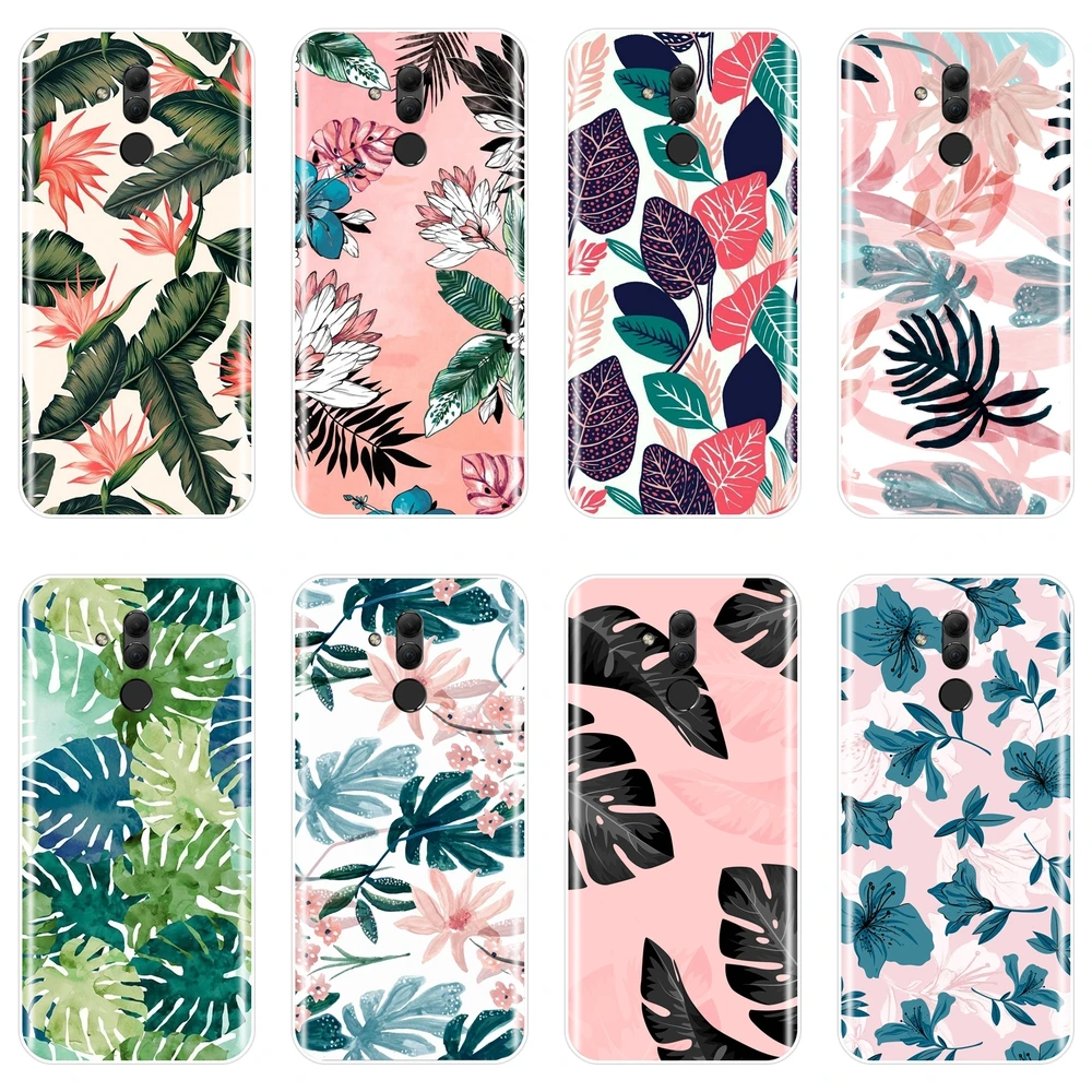 

Phone Case Silicone For Huawei Mate 9 10 20 Pro Leaves Flower Soft Back Cover For Huawei Mate 7 8 9 10 20 Lite