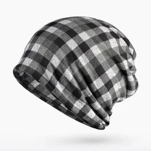 С капюшоном декольте решетки хлопок вязаный двойной слой Британский гортани мужской дамы осень Hat 0264