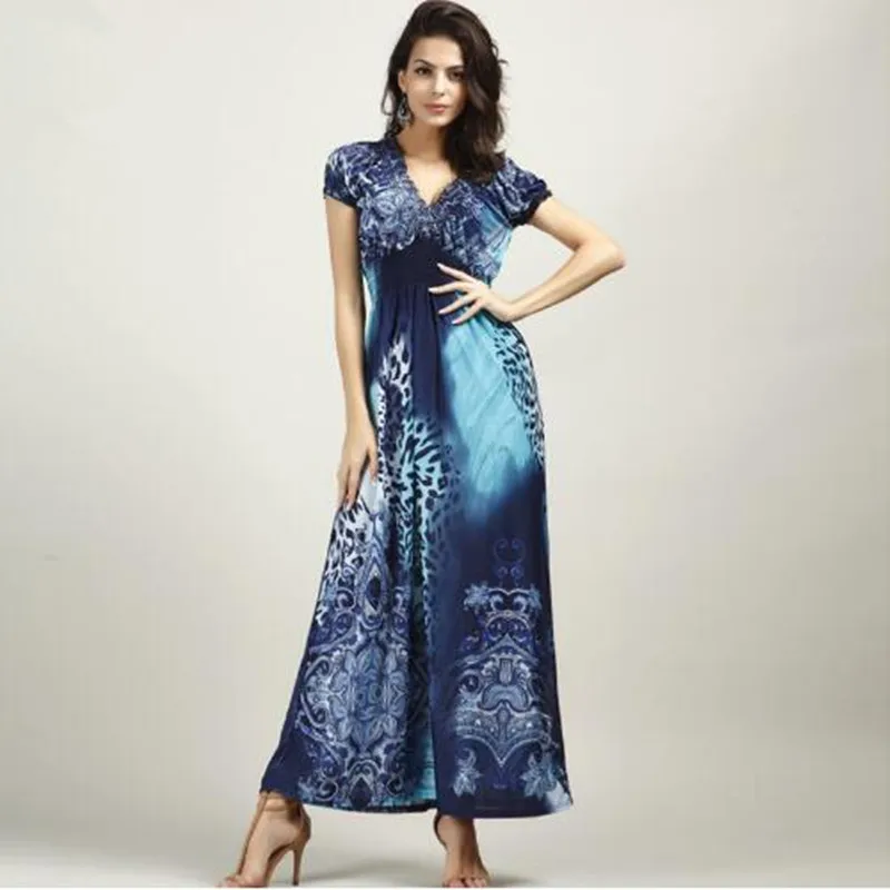 

2019 Sexy maxi long summer dress women clothing blue large/big size elegant Boho beach tunic sundress vestido de festa